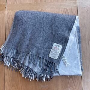 Avoca‎ Handweavers Ireland Wool/Cashmere Plaid Fringe Throw Blanket 54x34”
